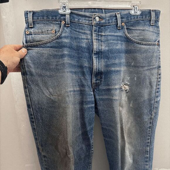 VTG Levis 517 Jeans Men's 40x30 Bootcut Pants Y2K Faded Whisker Wallet USA 1999 - Picture 8 of 12